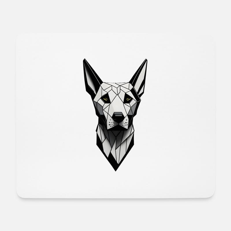 Geometrischer Dobermann Hund - Mousepad (Querformat) - Weiß
