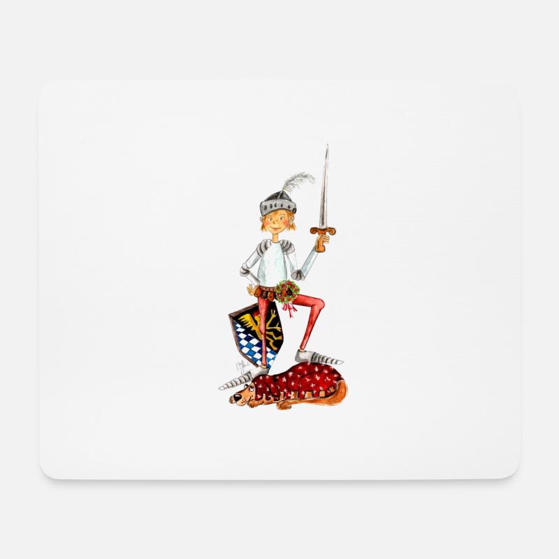kleineRitter - Mousepad (Querformat) - Weiß
