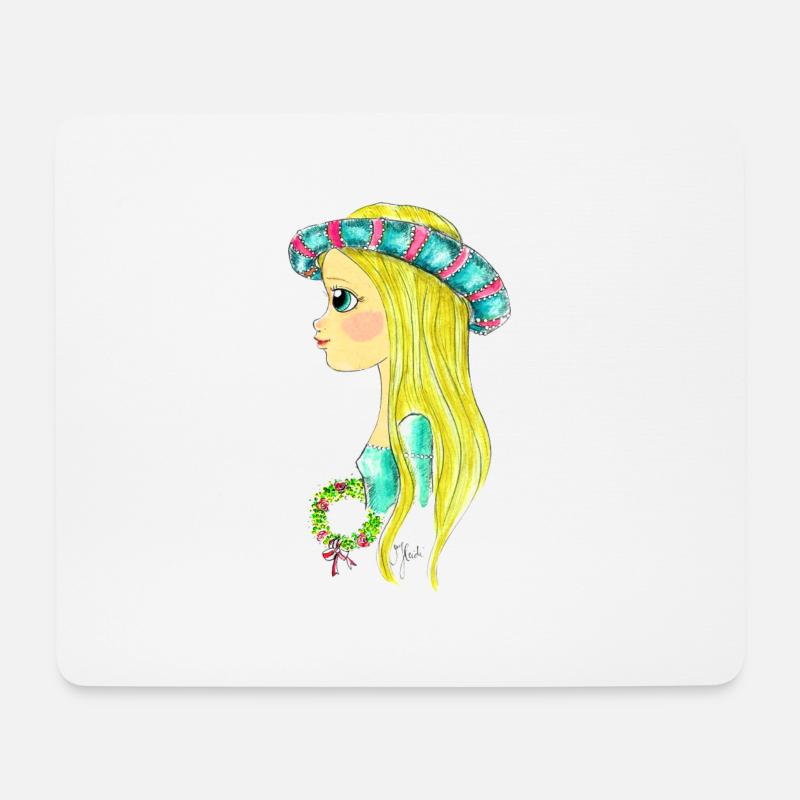 Edeldame7 - Mousepad (Querformat) - Weiß