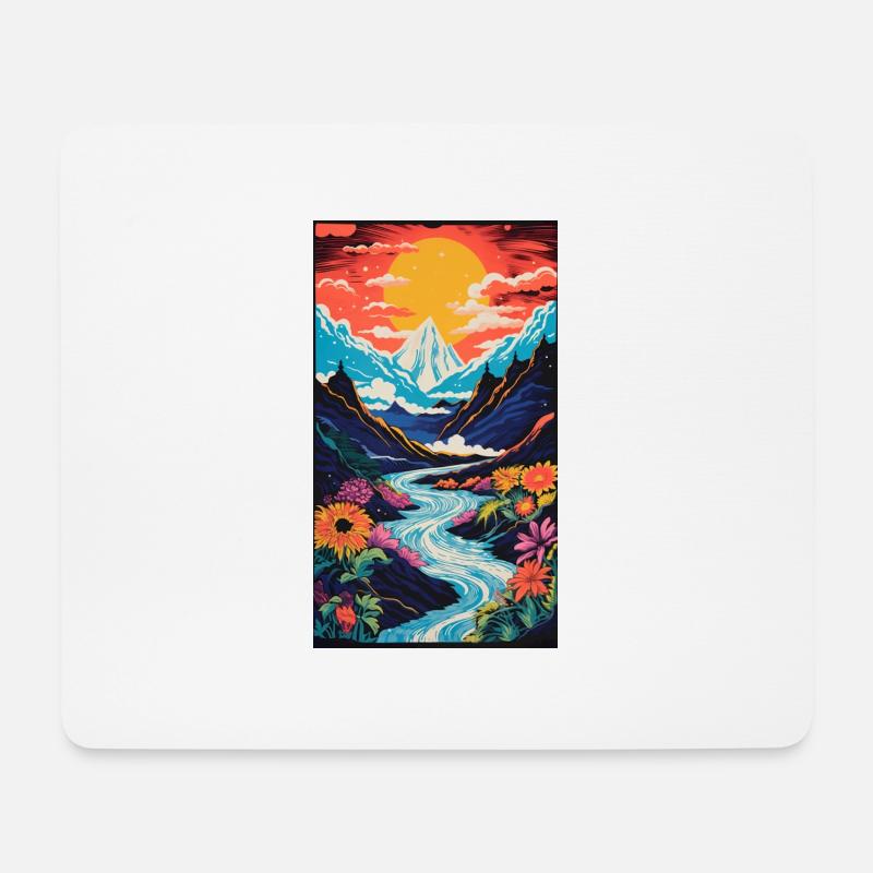 Natureffekt Risographie - Mousepad (Querformat) - Weiß