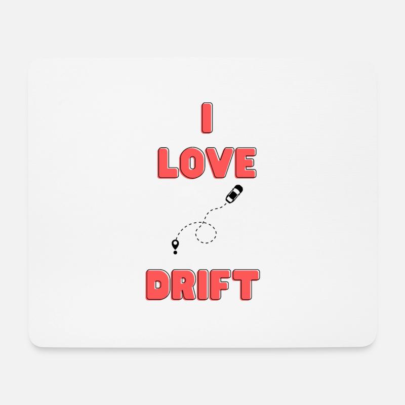 i love car drift - Mousepad (Querformat) - Weiß