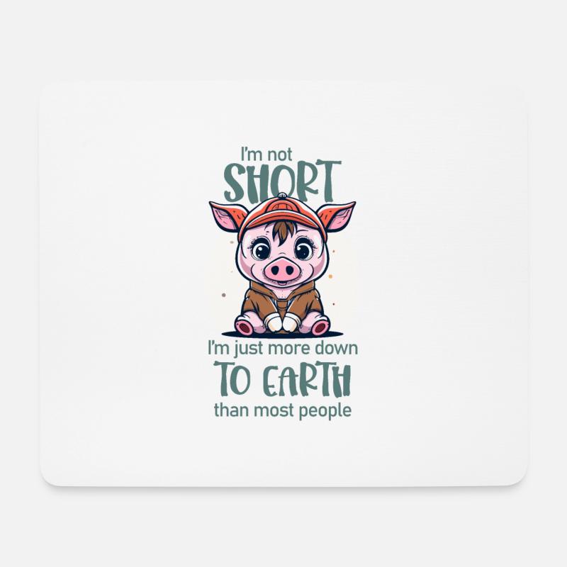 I'm not short. - pig lover - Mouse Pad (horizontal) - white