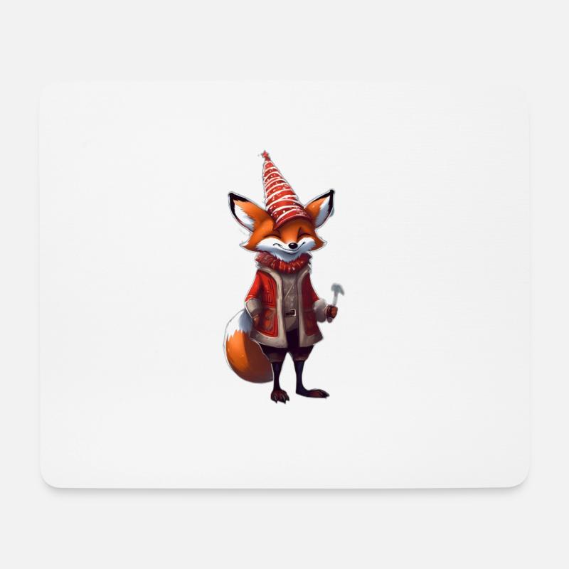 Weihnachten Festlicher Fuchs - Mousepad (Querformat) - Weiß