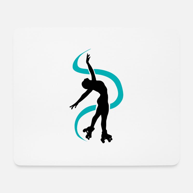 Silhouette Quad Skater tanzt - Mousepad (Querformat) - Weiß