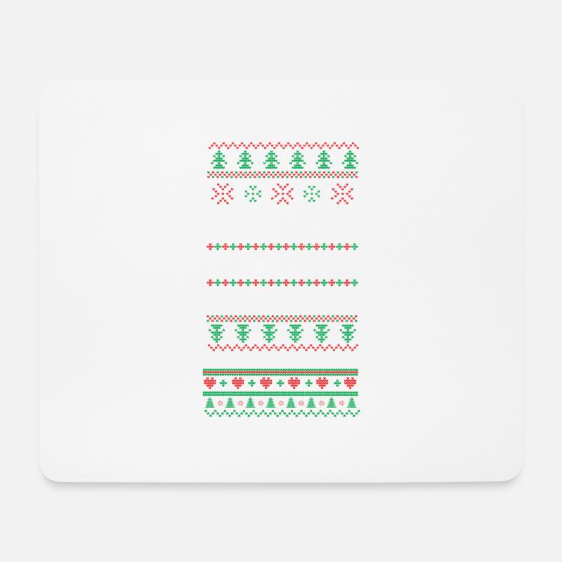 Hässliches Weihnachtsdesign Pixel Art - Mousepad (Querformat) - Weiß