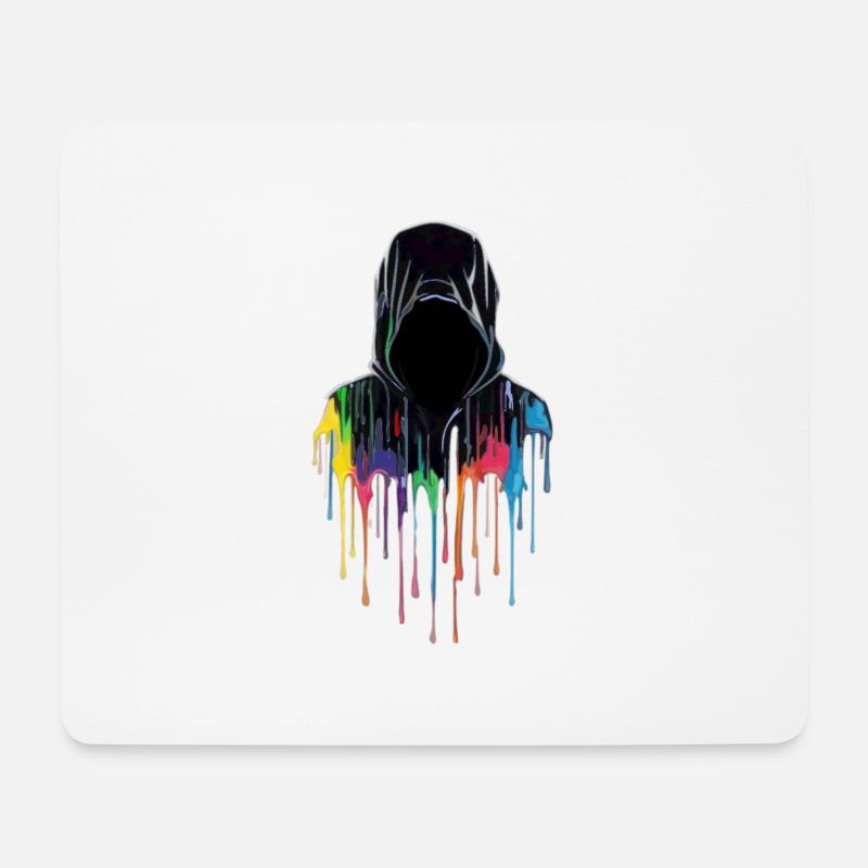 Coloured hoodie - Mousepad (Querformat) - Weiß
