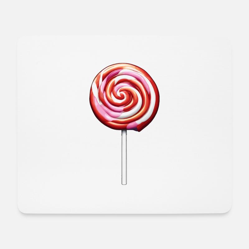 Lutscher / Lolli Pop / Süßigkeit / schlecken / süß - Mousepad (Querformat) - Weiß