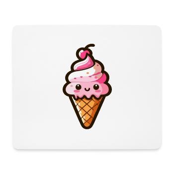 Niedliche italienische Eiswaffel - Mousepad (Querformat) - Weiß - Vorne