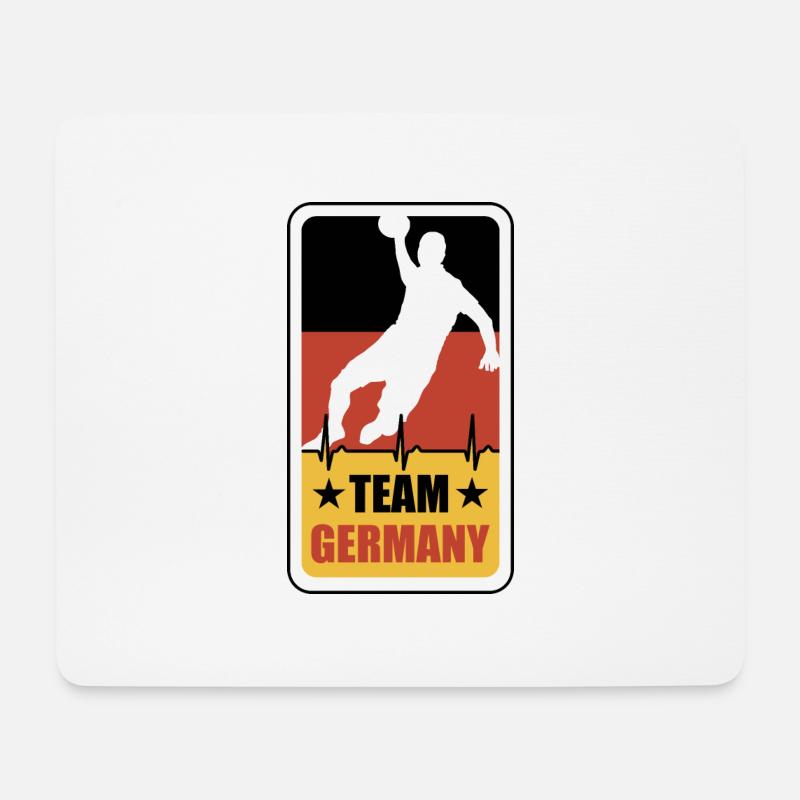 Handball - Team Germany - Herzkurve - Mousepad (Querformat) - Weiß