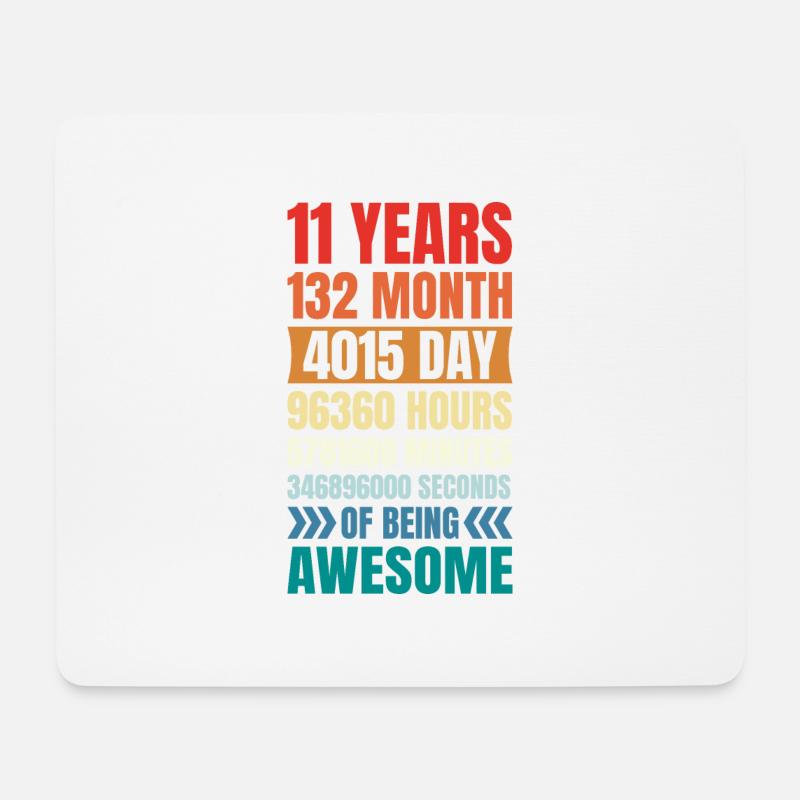 11 Jahre 132 Monat 4015 Tag 96360 Stunden 11 - Mousepad (Querformat) - Weiß