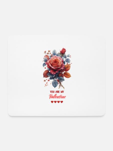 Rosen: Ewige Liebe Valentinstag Kunstdruck - Mousepad (Querformat) - Weiß