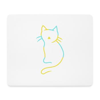 Kawaii Chat Chats Animaux Ukraine Animal Amour - Tapis de souris (format paysage) - blanc - Devant