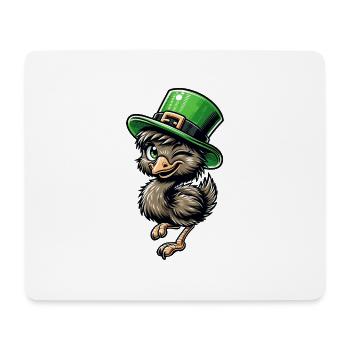 Plaisir de l’émeu et du Maine Coon de la Saint-Patrick - Tapis de souris (format paysage) - blanc - Devant