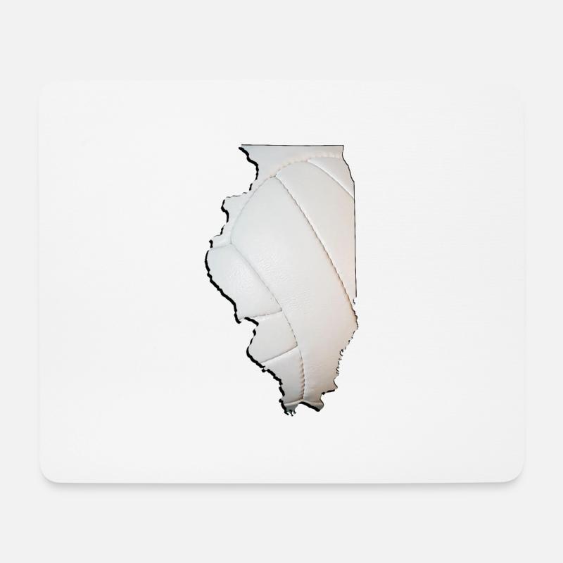 Illinois (USA) | echter Volleyball | Landkarte - Mousepad (Querformat) - Weiß