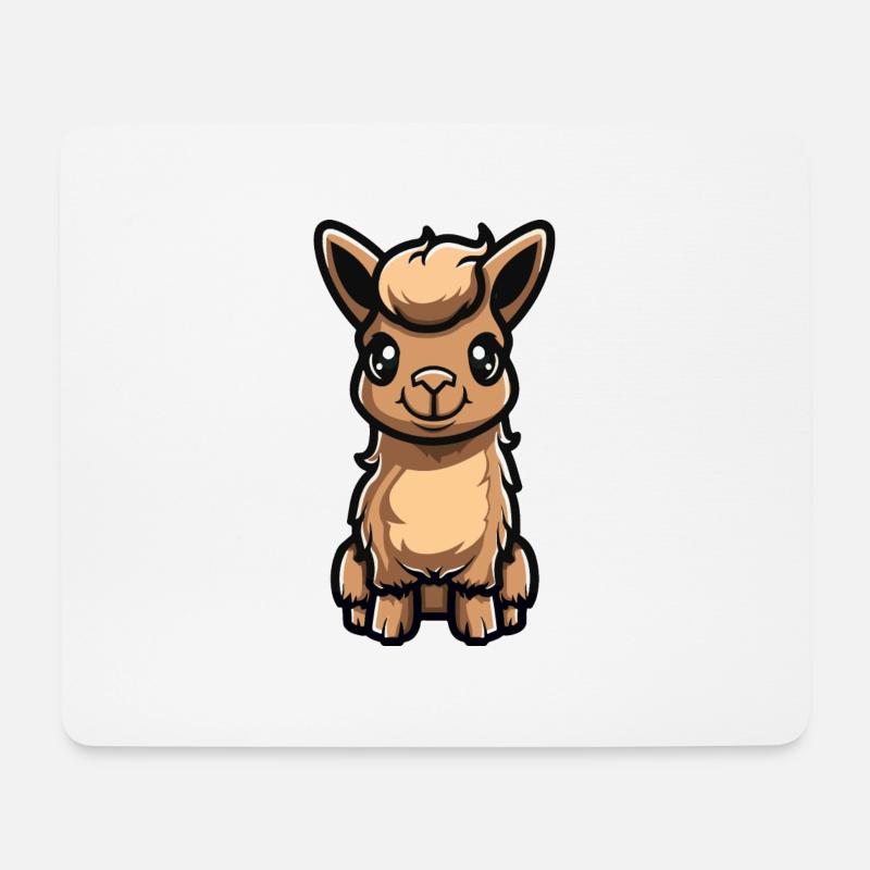 lama al paka - Mousepad (Querformat) - Weiß