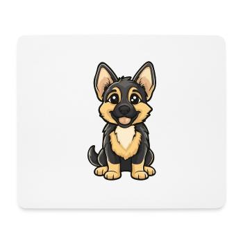 German Shepherd Hund Comic Niedlich - Mousepad (Querformat) - Weiß - Vorne