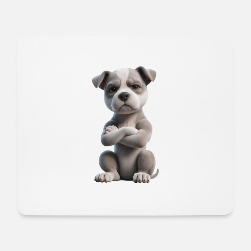 Hund grimmig 2 - Mousepad (Querformat) - Weiß