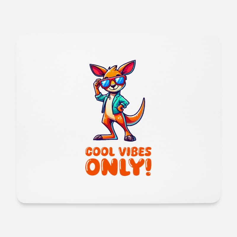 Kangaroo Comic Sonnenbrille - Mousepad (Querformat) - Weiß