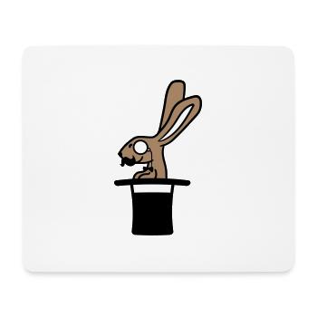 Sir Rabbit Monocle Glasses Beard Top Hat Wizard - Mouse Pad (horizontal) - white - Front