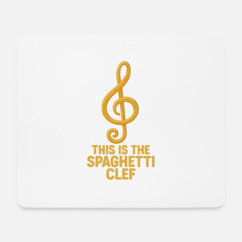 Spaghetti Musik Notenschlüssel - Mousepad (Querformat) - Weiß