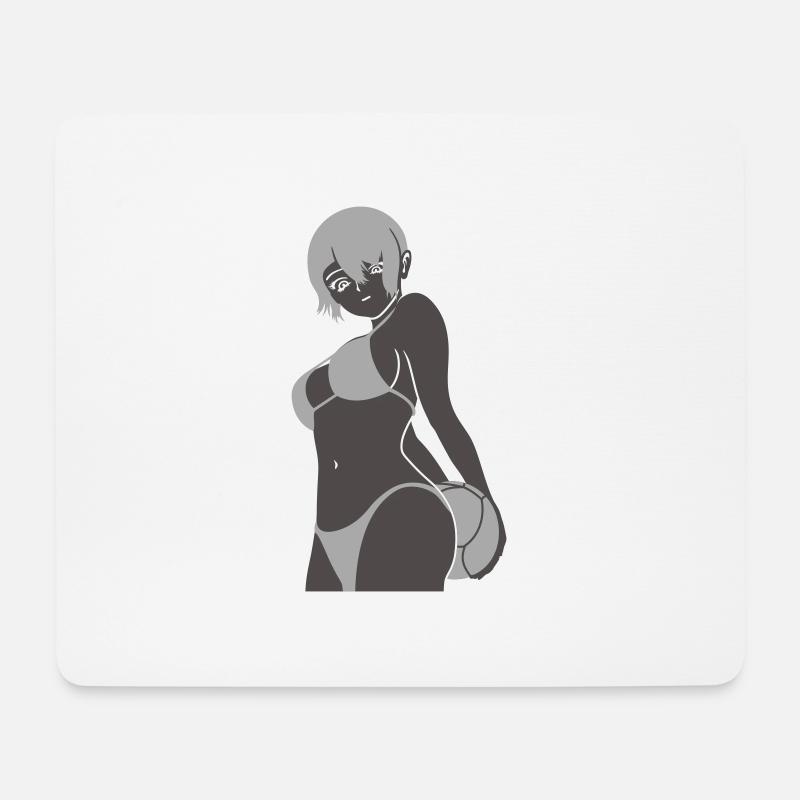 manga_girl - Mousepad (Querformat) - Weiß