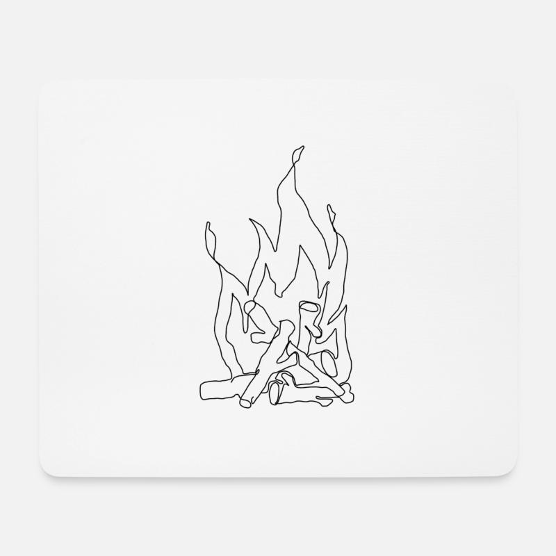 Lagerfeuer - Mousepad (Querformat) - Weiß