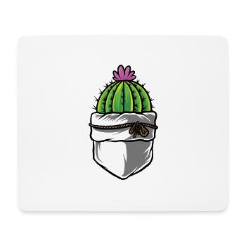 Cactus with pink flower in your breast pocket - Mouse Pad (horizontal) - white - Front