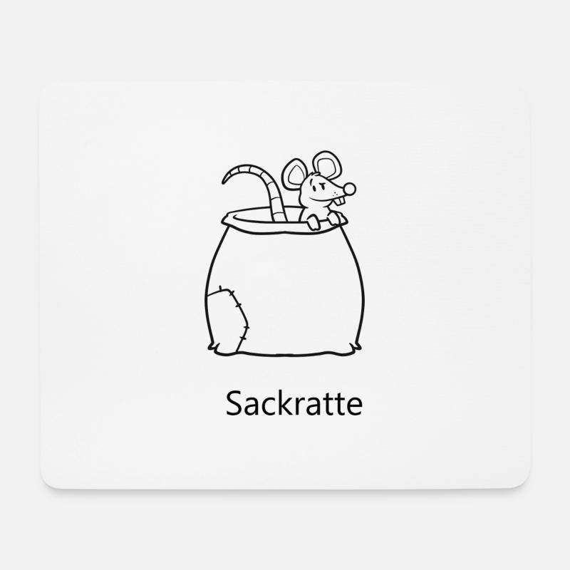 Sackratte | Sack-Ratte | Beuteltier (beschriftet) - Mousepad (Querformat) - Weiß