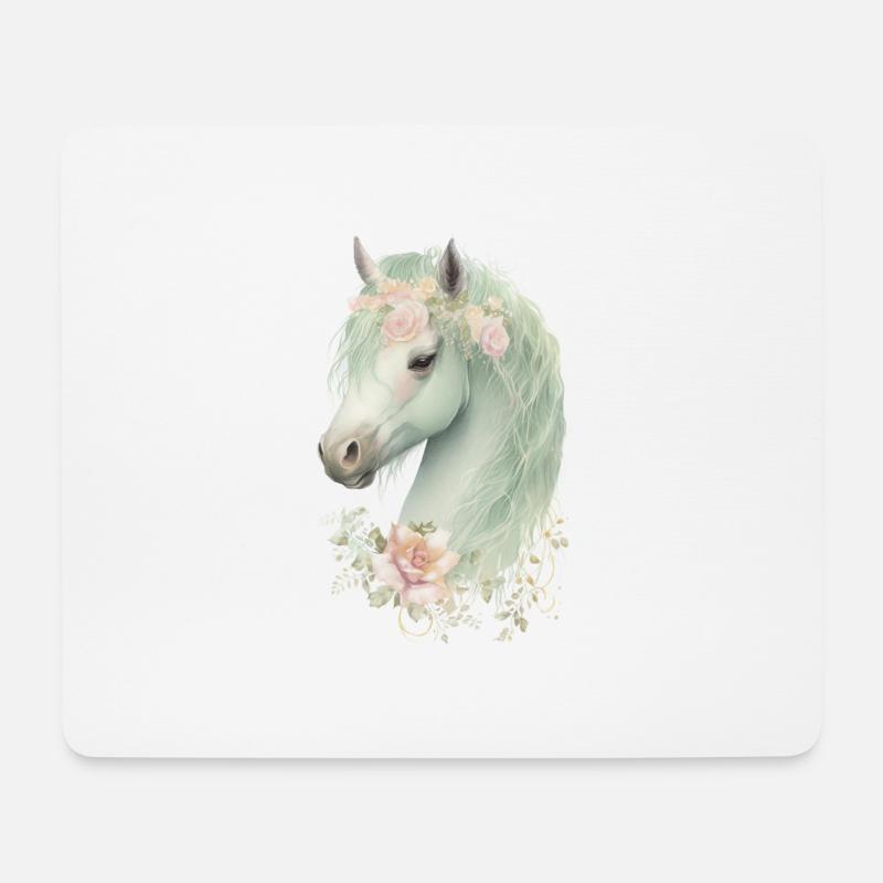 Pferd Mystisch - Mousepad (Querformat) - Weiß