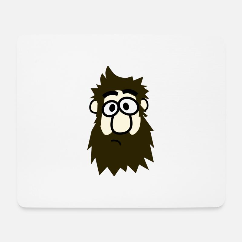 Brillenbart Comicheld - Mousepad (Querformat) - Weiß