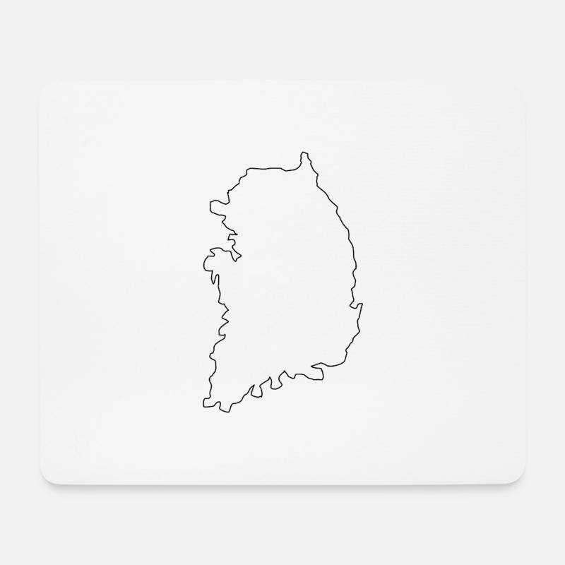 Carte de la Corée du Sud - Tapis de souris (format paysage) - blanc