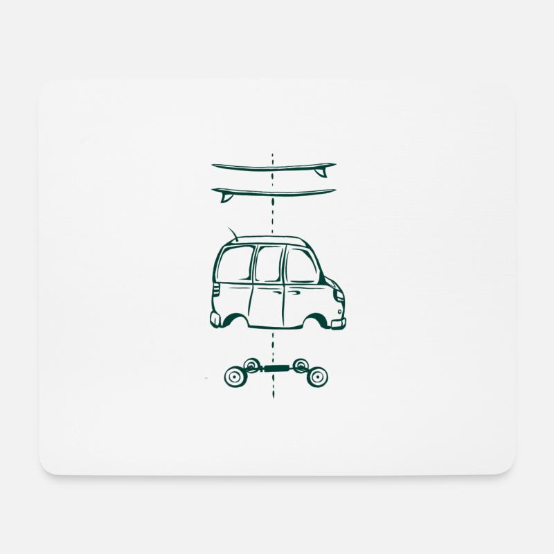 Camping Bus Aufbau Surfing - Mousepad (Querformat) - Weiß