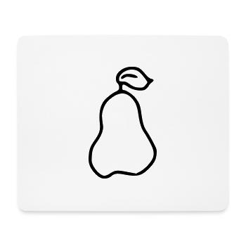 Poire Emoji fruit broder croquis noir - Tapis de souris (format paysage) - blanc - Devant