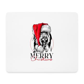 Père Noël Wäller Joyeux Noël Chiens Wilsigns - Tapis de souris (format paysage) - blanc - Devant