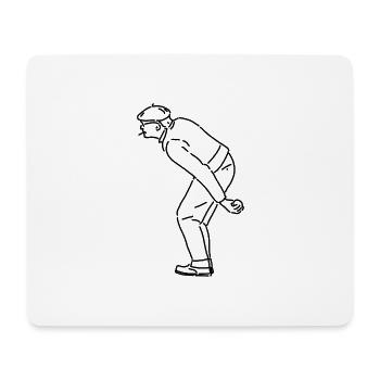 Joueur de pétanque gaucher - Tapis de souris (format paysage) - blanc - Devant