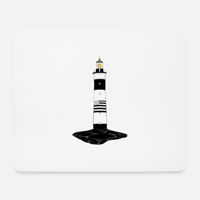Breton lighthouse - Mouse Pad (horizontal) - white