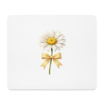 Gänseblümchen mit Schleifen-Blumenmotiv - Mousepad (Querformat) - Weiß - Vorne