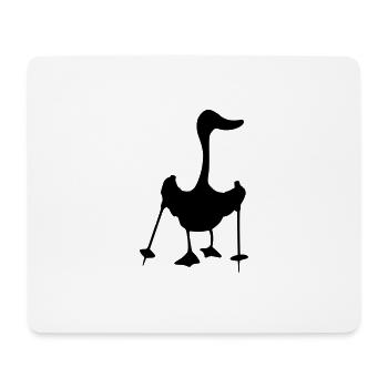 Nordic walking Mallard Silhoutte funny gift - Mouse Pad (horizontal) - white - Front