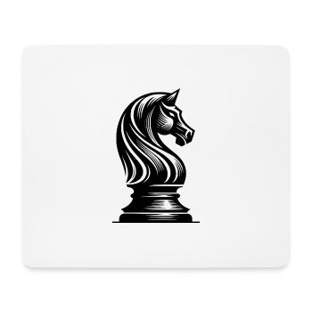 Schachfigur Pferd Springer Schachpferd Zeichnung - Mousepad (Querformat) - Weiß - Vorne