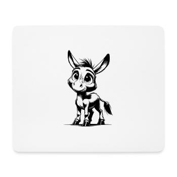 Knuffiger kleiner Esel Bleistift Zeichnung - Mousepad (Querformat) - Weiß - Vorne