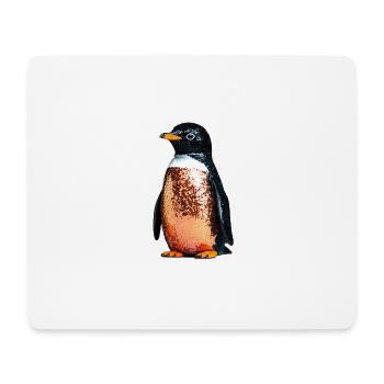 Pinguin,Pailletten,Glitzer,gold,schwarz - Mousepad (Querformat) - Weiß - Vorne