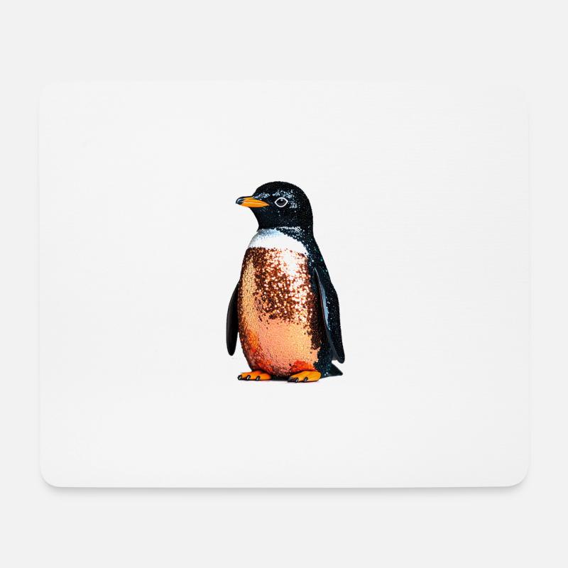 Pinguin,Pailletten,Glitzer,gold,schwarz - Mousepad (Querformat) - Weiß