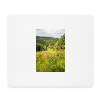 Waldweg im Tal - Mousepad (Querformat) - Weiß - Vorne