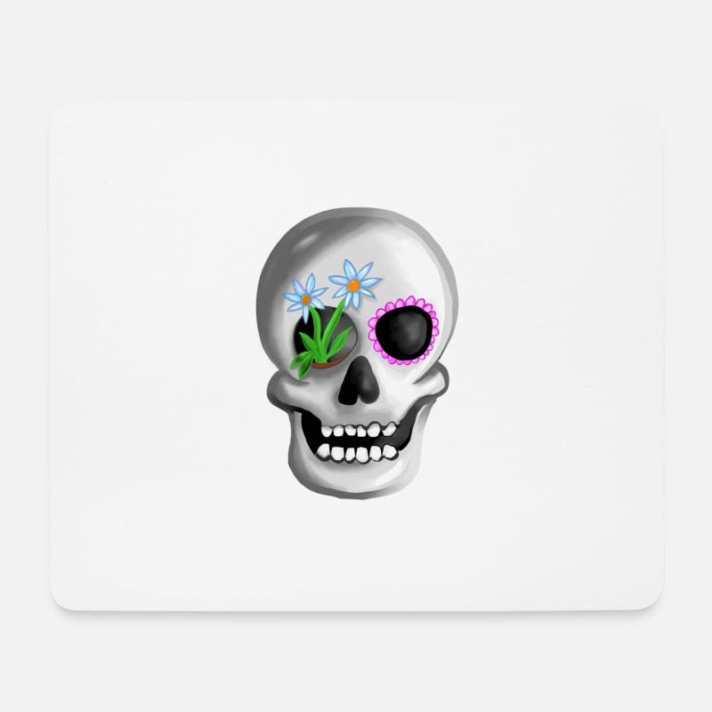 Mexikanischer Totenkopf Kult Tag der Toten Skull - Mousepad (Querformat) - Weiß