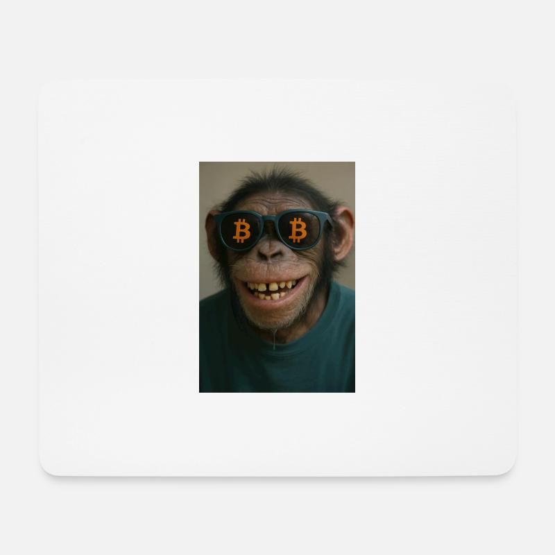 Bitcoin meets Monkey Joe - Mousepad (Querformat) - Weiß