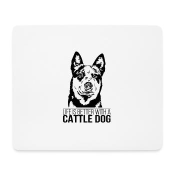 La vie de chien de bétail est meilleure Hunde Hund Wilsigns - Tapis de souris (format paysage) - blanc - Devant