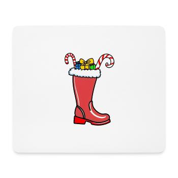 Bas de Noël avec cadeaux - Tapis de souris (format paysage) - blanc - Devant