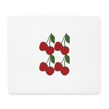 Cerises 4 fois - Tapis de souris (format paysage) - blanc - Devant