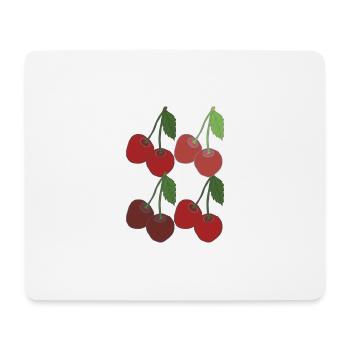 Cherries 4-fold - Mouse Pad (horizontal) - white - Front