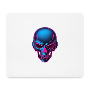 Neon Skull mit Kopfhörern - Mousepad (Querformat) - Weiß - Vorne